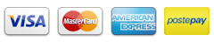 Alcune delle carte di credito accettate in pagamento.